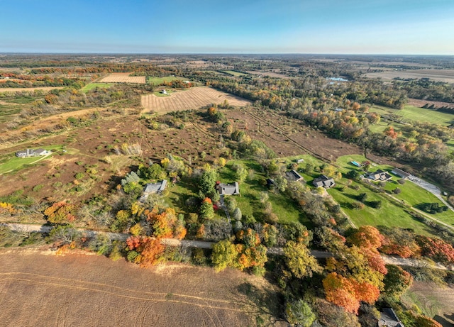 bird's eye view featuring a rural view