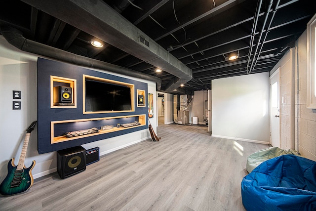 interior space with hardwood / wood-style floors