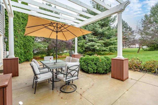 view of patio with a pergola