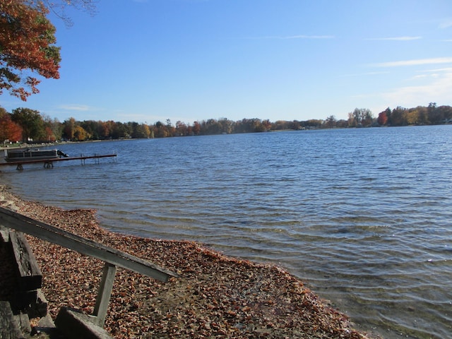 water view with a boat dock