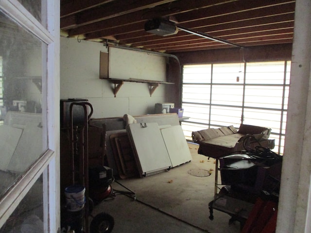 garage featuring a garage door opener