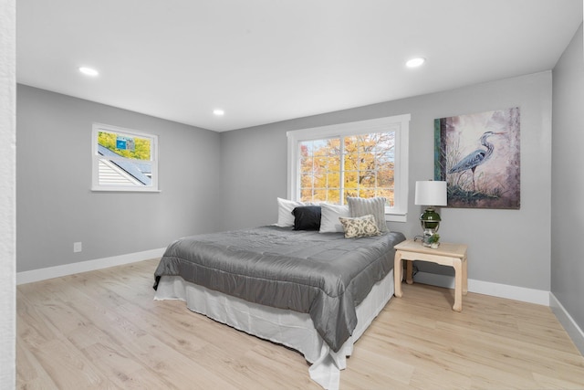 bedroom featuring light wood-type flooring