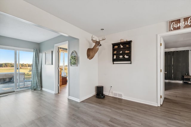 spare room featuring hardwood / wood-style floors