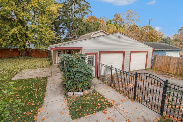 view of garage