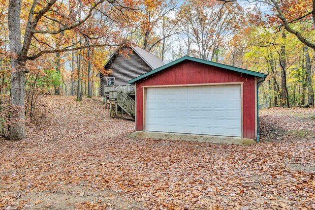 view of garage