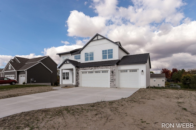 view of front facade with a garage