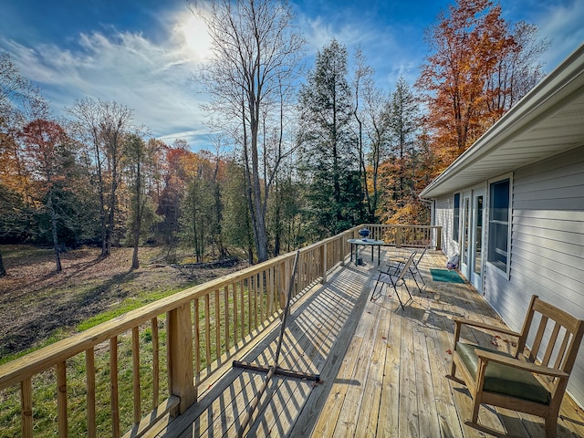 view of wooden deck