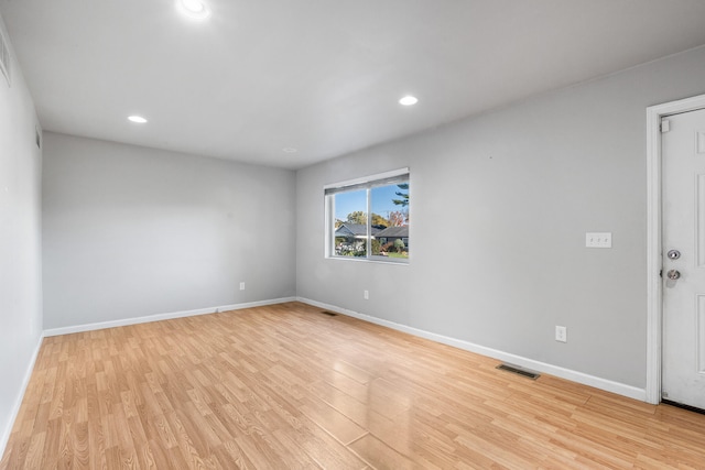 empty room featuring light wood-type flooring