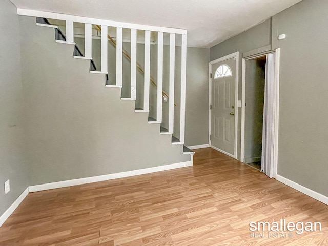 foyer featuring light wood-type flooring