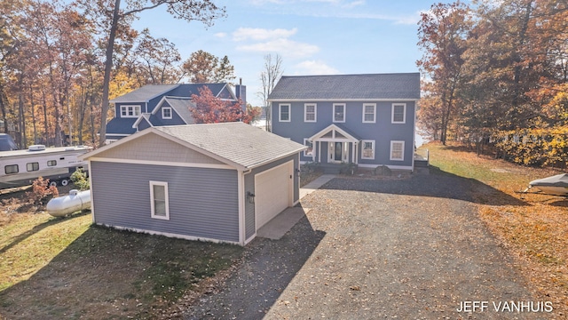 view of front of property featuring a garage