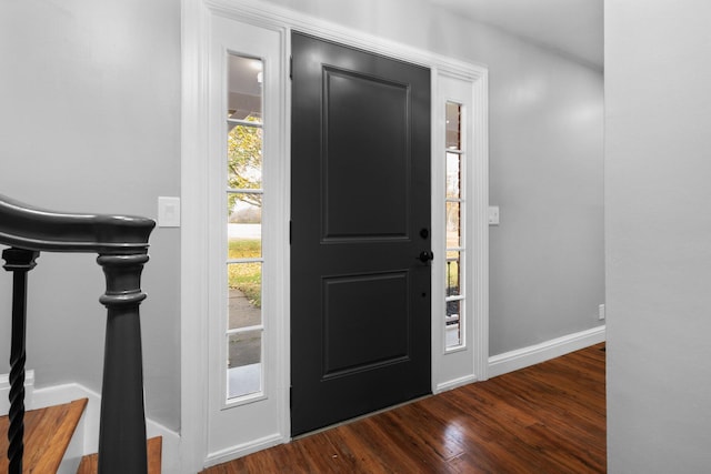 entryway featuring dark hardwood / wood-style flooring