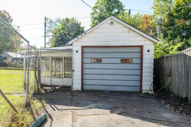 view of garage