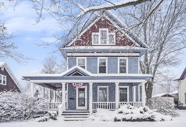 view of front of property with covered porch