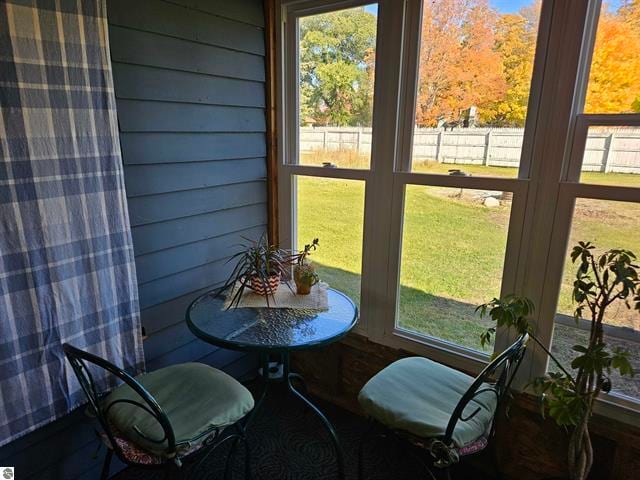 sunroom with plenty of natural light