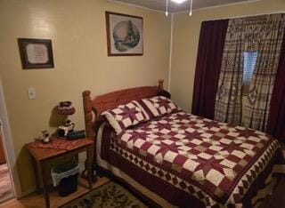 bedroom with wood-type flooring