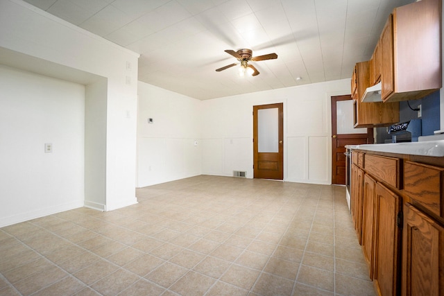 kitchen with ceiling fan