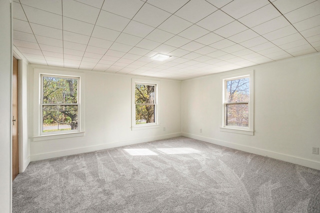 unfurnished room with a healthy amount of sunlight and carpet