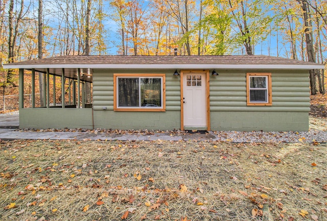 view of log-style house