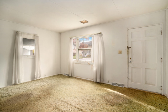 view of carpeted foyer