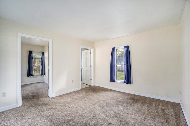 view of carpeted spare room