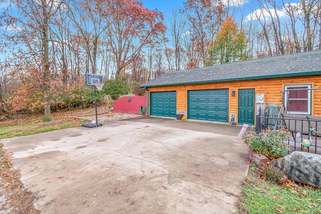 view of garage