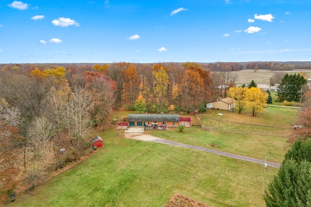 drone / aerial view with a rural view