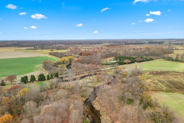 drone / aerial view featuring a rural view