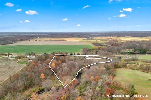 drone / aerial view featuring a rural view