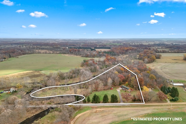 bird's eye view featuring a rural view