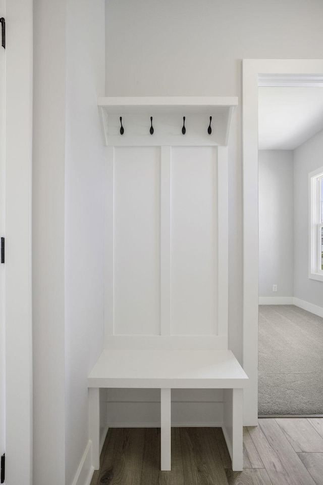 mudroom with light wood-type flooring