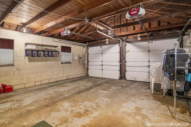 4102 Highgate Rd, Norton Shores, MI 49441 - garage with a garage door opener and concrete block wall