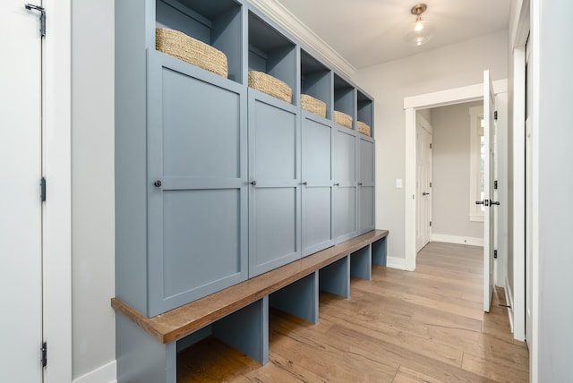 mudroom featuring light hardwood / wood-style floors