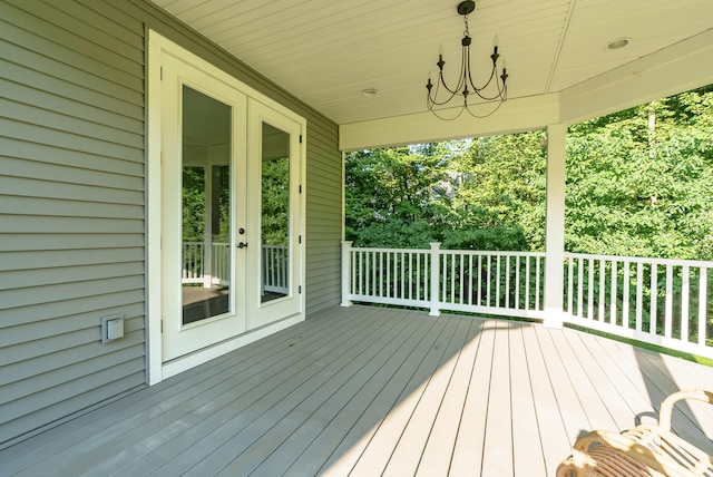 deck featuring french doors