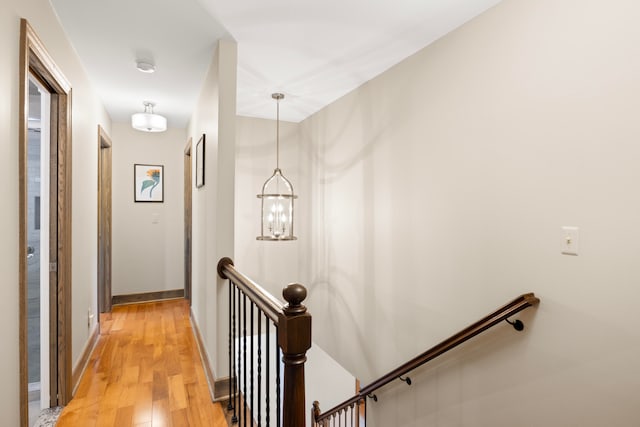 hall featuring light hardwood / wood-style flooring