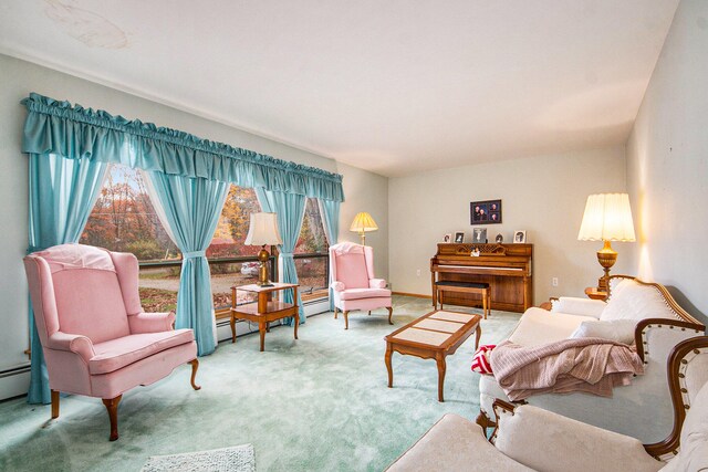 sitting room featuring carpet