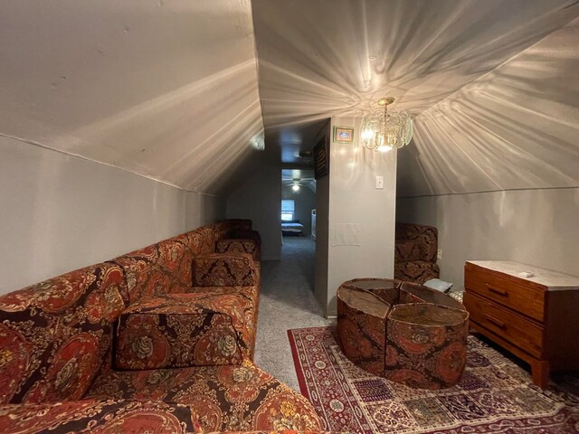 bonus room with carpet and lofted ceiling