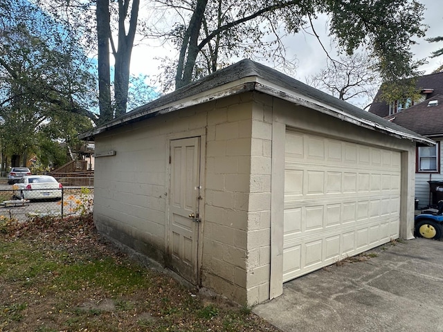 view of garage