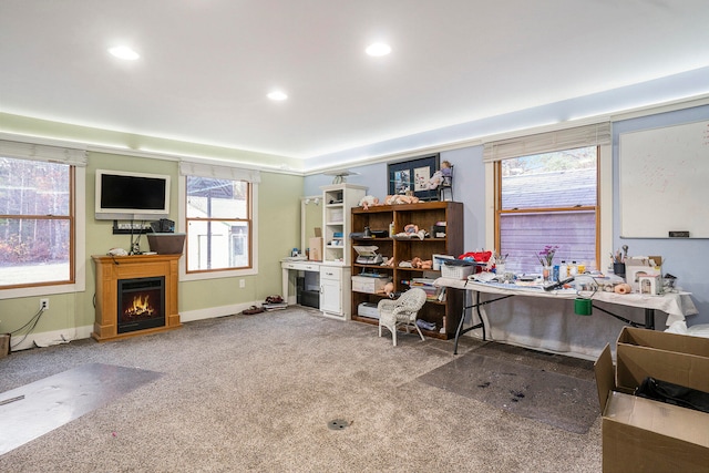 office featuring carpet floors and a healthy amount of sunlight