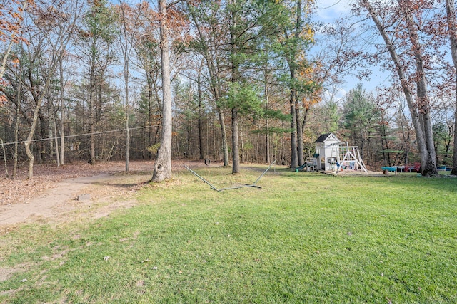 view of yard featuring a playground