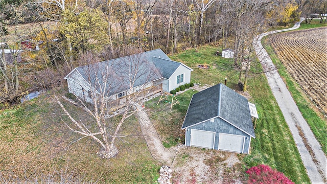 bird's eye view featuring a rural view