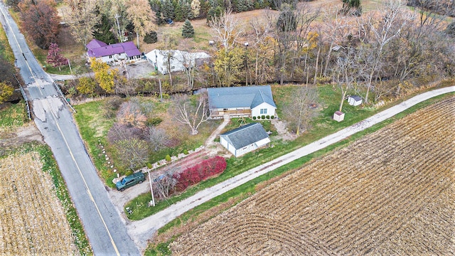 aerial view featuring a rural view