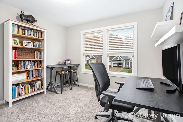 view of carpeted office