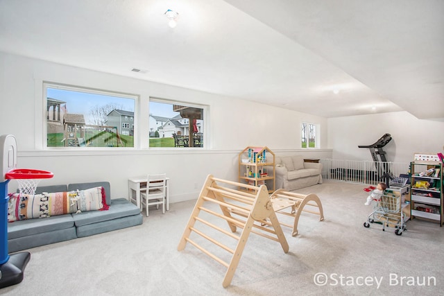 playroom with carpet flooring