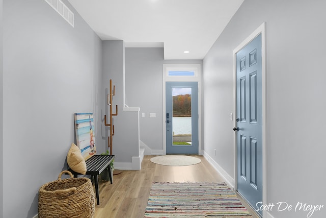 entryway featuring light hardwood / wood-style flooring