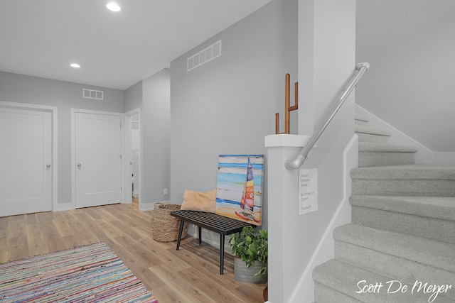 foyer featuring light wood-type flooring