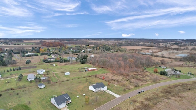 aerial view with a rural view