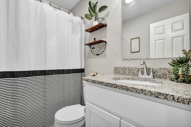 bathroom with toilet and vanity