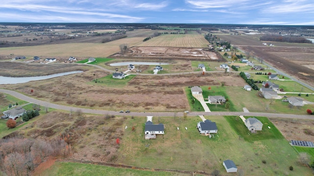 aerial view with a rural view