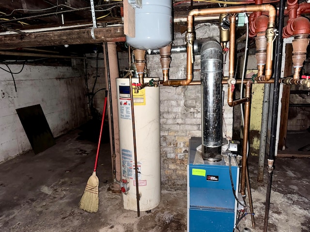 utilities featuring gas water heater