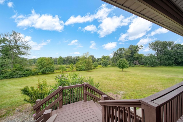 view of yard with a deck